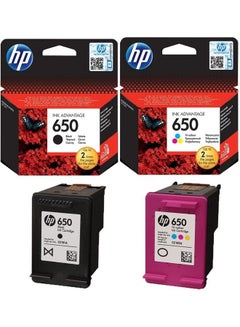 HP Pack of 2 650 Original Ink Cartridge Set Black & Tri Color  - Image 4