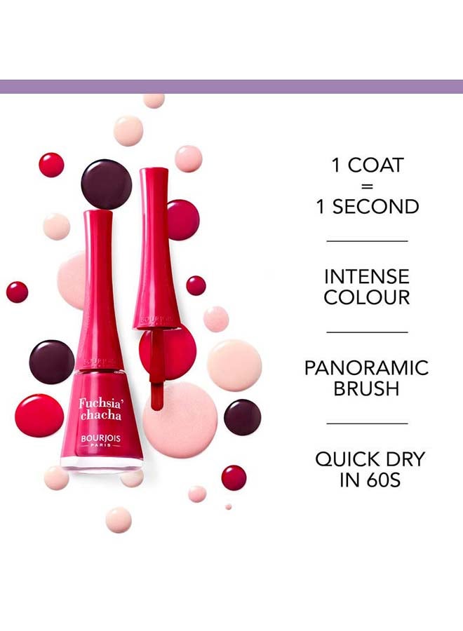 BOURJOIS PARIS 1 Seconde Nail Polish 9 ml 11 Fuchsia’chacha  - Image 3