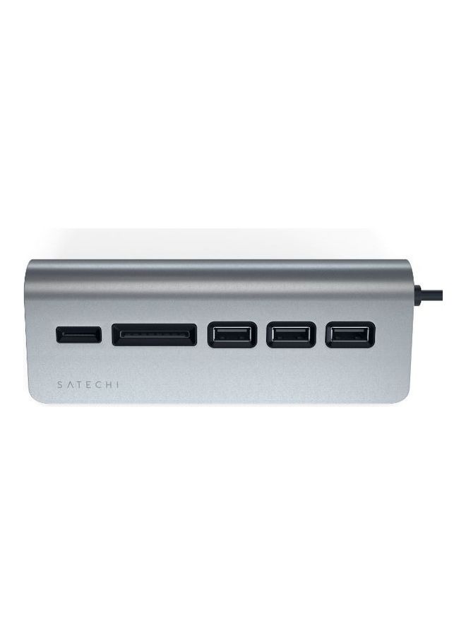 SATECHI Slim Type C Aluminum USB Hub 3xUSB A And 1xMicro/SD Grey - Image 2