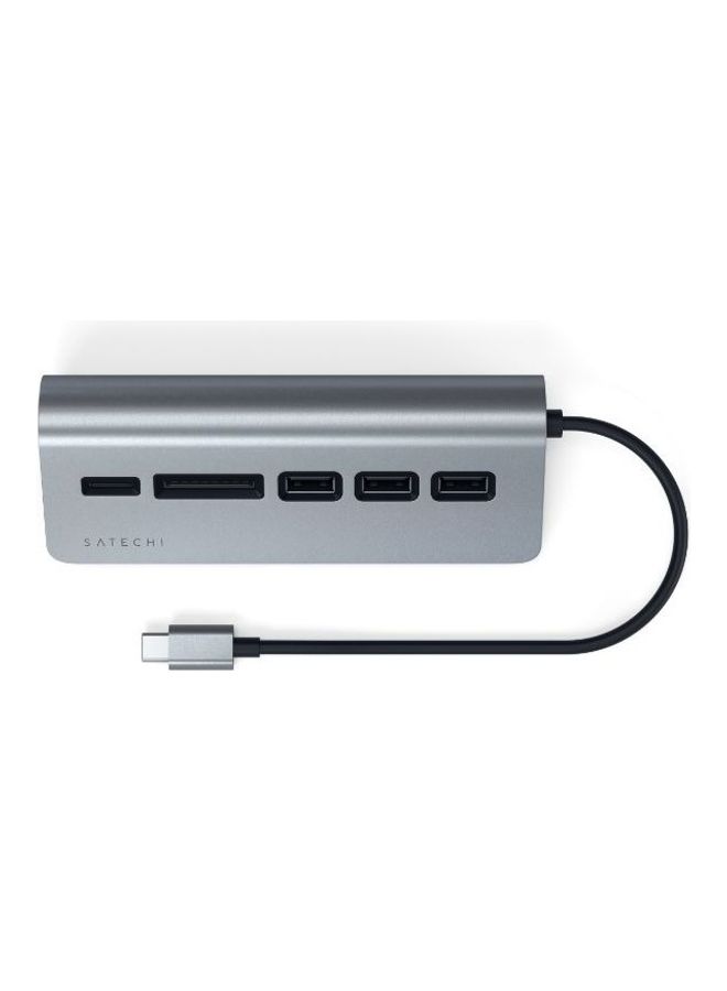 SATECHI Slim Type C Aluminum USB Hub 3xUSB A And 1xMicro/SD Grey - Image 5