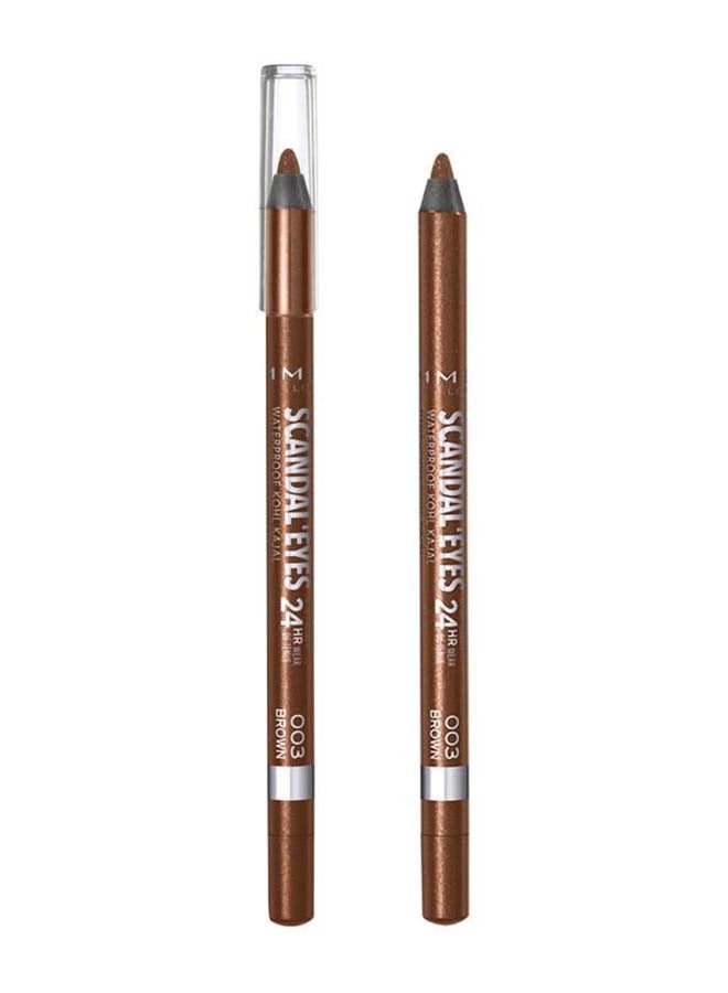 RIMMEL LONDON - Scandal'Eyes Waterproof Kohl Kajal Pencil Eyeliner – 003 –Brown - Image 1