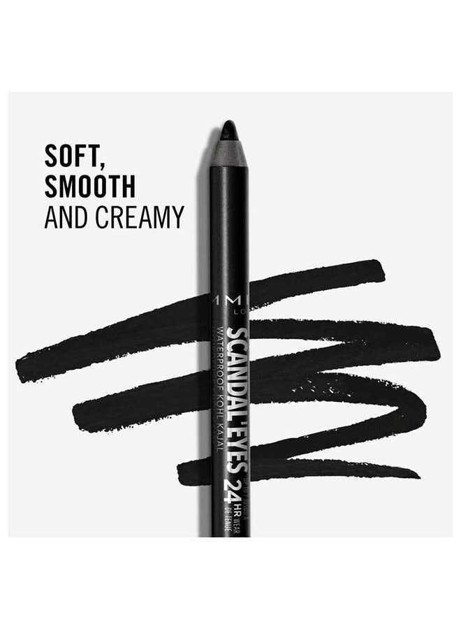 RIMMEL LONDON - Scandaleyes Waterproof Kohl Kajal Pencil Eyeliner 1.3 g 001 Black - Image 1