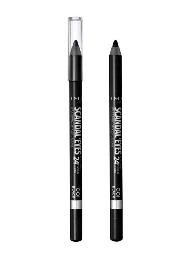 RIMMEL LONDON - Scandaleyes Waterproof Kohl Kajal Pencil Eyeliner 1.3 g 001 Black - Image 1