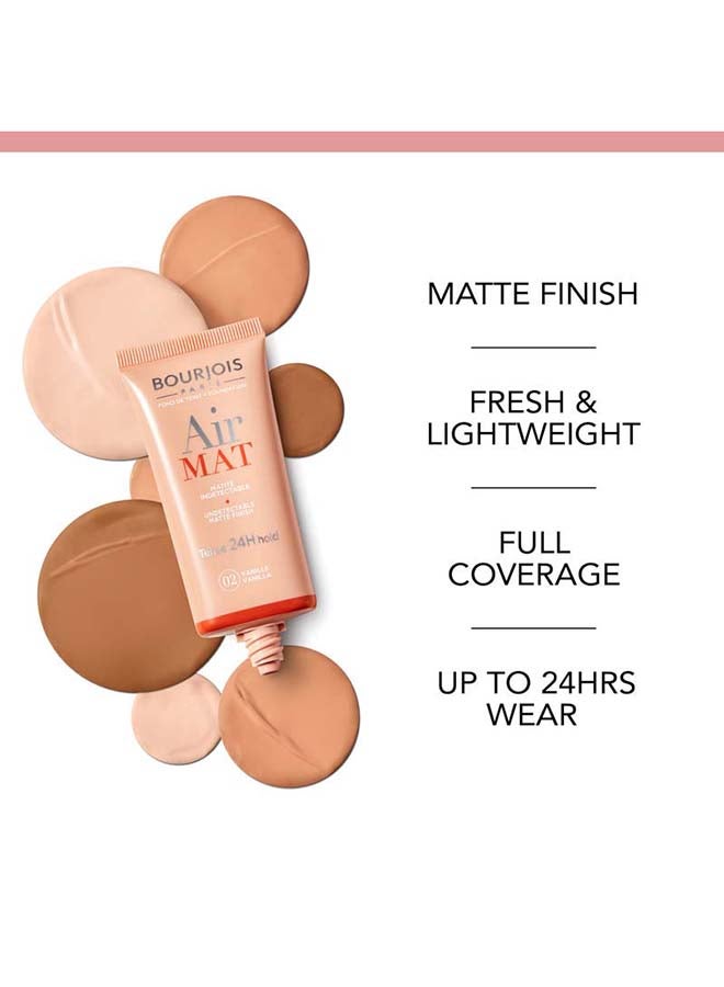 BOURJOIS PARIS Air Mat 24H Foundation 30 ml 02 Vanilla  - Image 4