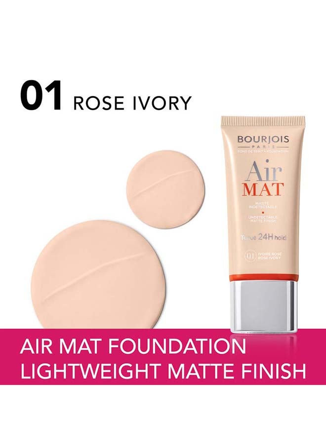 BOURJOIS PARIS Air Mat 24H Foundation 01 Rose Ivory  - Image 3