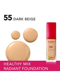BOURJOIS PARIS Healthy Mix Anti-Fatigue Foundation 30 ml 55 Dark Beige  - Image 2