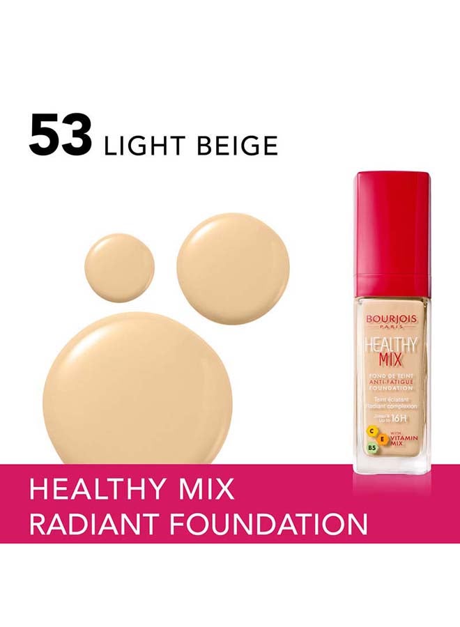 BOURJOIS PARIS - Healthy Mix Anti-Fatigue Foundation 30 ml 53 Light Beige - Image 1