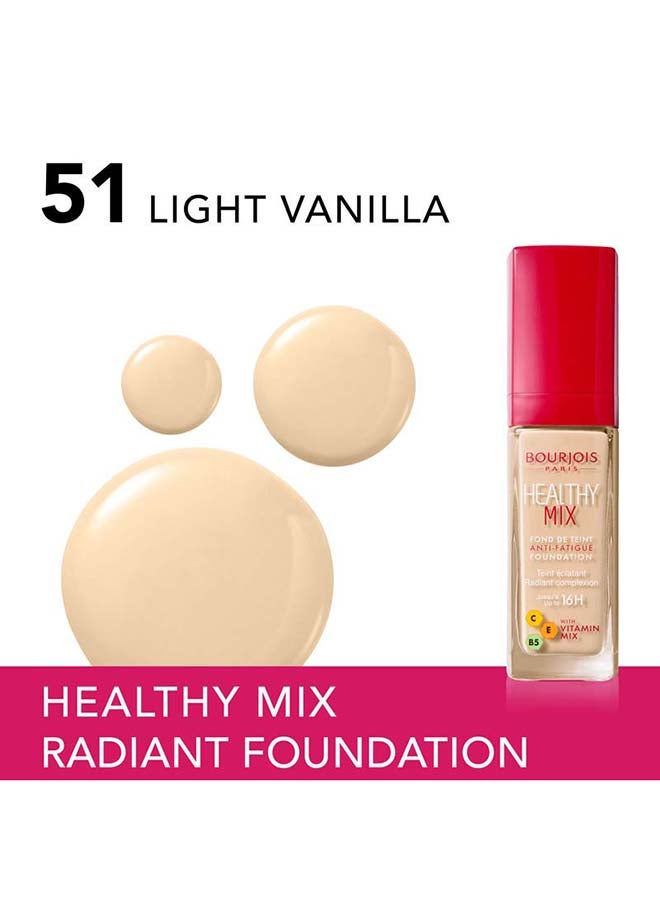 BOURJOIS PARIS Healthy Mix Anti-Fatigue Foundation 30 ml 51 Light Vanilla  - Image 2