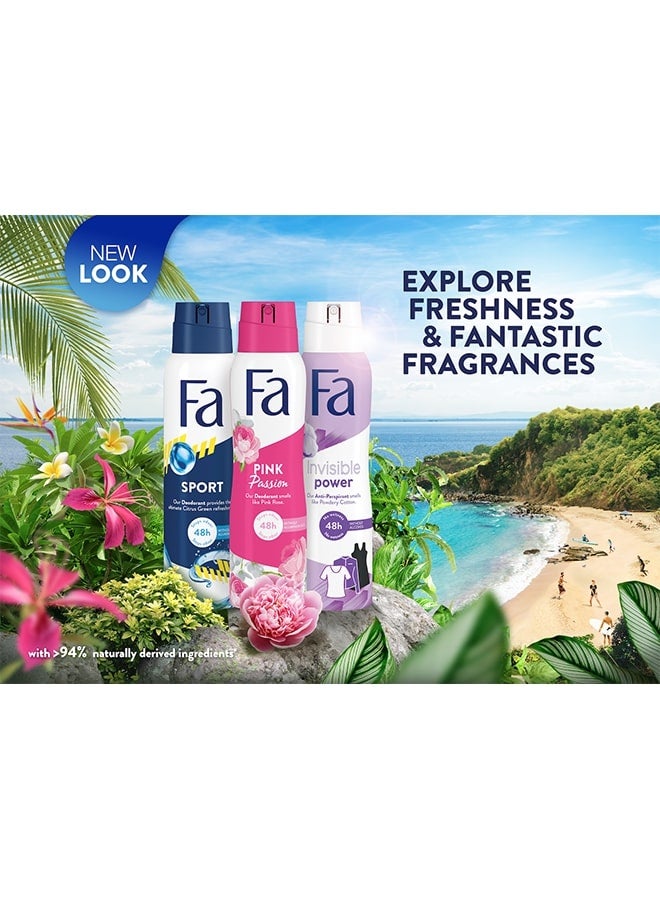 Fa Caribbean Lemon Deodorant Spray 150ml - Image 3