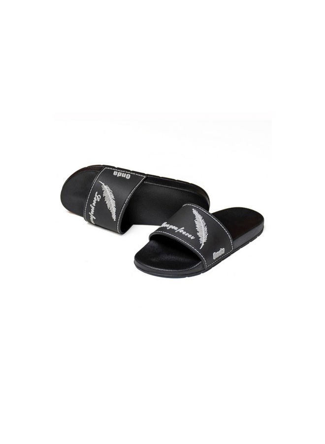 Onda Disney 3 Logo Printed Slip On Slides Black - Image 1