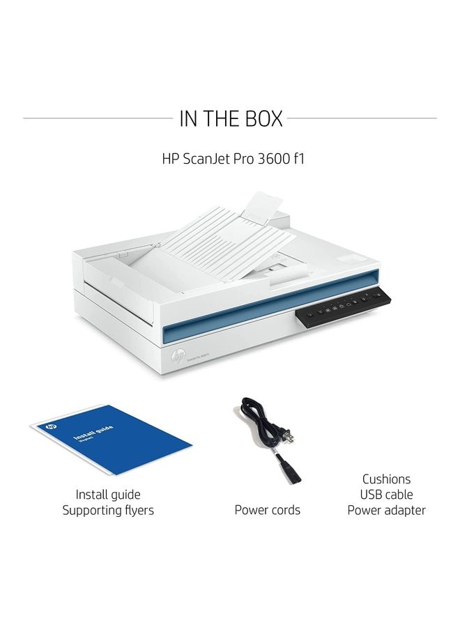 HP - Scan Jet Pro 3600 F1 Fast 2 Sided Scanning And Auto Document Feeder 20G06A White - Image 1