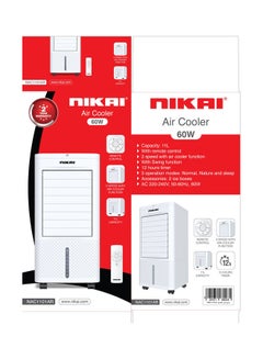 NIKAI Air Cooler With Remote 11 L 60 W NAC1101AR White  - Image 2