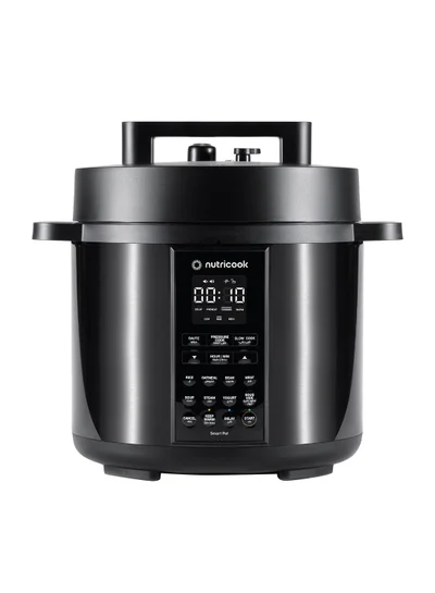 nutricook Electric Pressure Cooker,8 Liters, Smart Pot 2, 9 In 1 Rice Cooker, Slow Cooker, Steamer, Sauté Pot, Yogurt Maker & More, 12 Smart Programs With New Smart Lid, 2 Years Warranty 8 L 1200 W SP208K Black