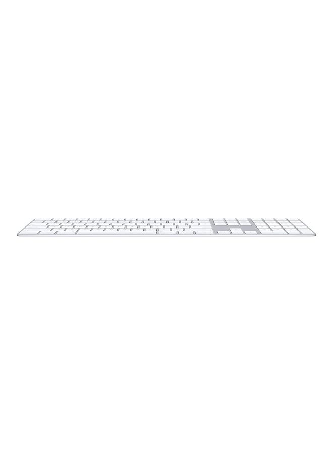 Apple - Magic Keyboard with Numeric Keypad: Wired, Wireless/Bluetooth, Rechargeable. Multimedia Keys, Works with Mac, iPad, or iPhone – Arabic/English White - Image 1