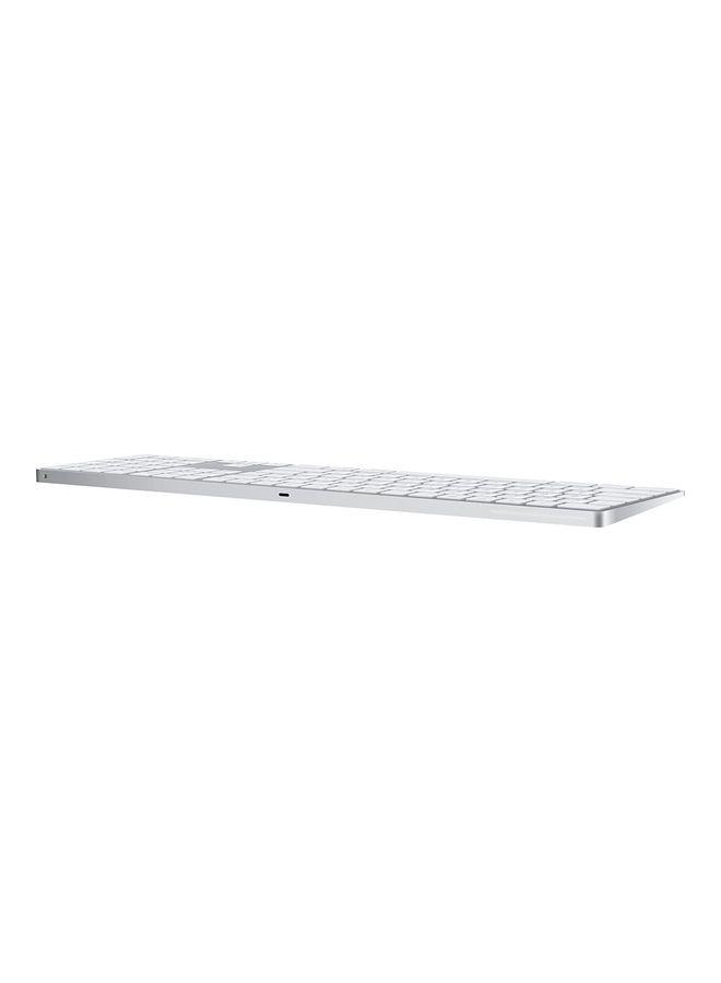 Apple - Magic Keyboard with Numeric Keypad: Wired, Wireless/Bluetooth, Rechargeable. Multimedia Keys, Works with Mac, iPad, or iPhone – Arabic/English White - Image 1
