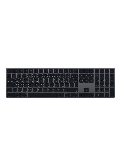 Magic Keyboard with Numeric Keypad: Wired, Wireless/Bluetooth, Rechargeable Multimedia Keys, Works with Mac, iPad, or iPhone – Arabic/English Space Grey