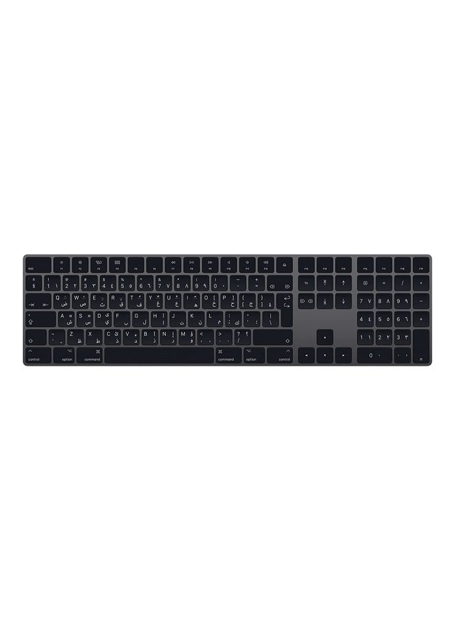 Magic Keyboard with Numeric Keypad: Wired, Wireless/Bluetooth, Rechargeable Multimedia Keys, Works with Mac, iPad, or iPhone – Arabic/English Space Grey