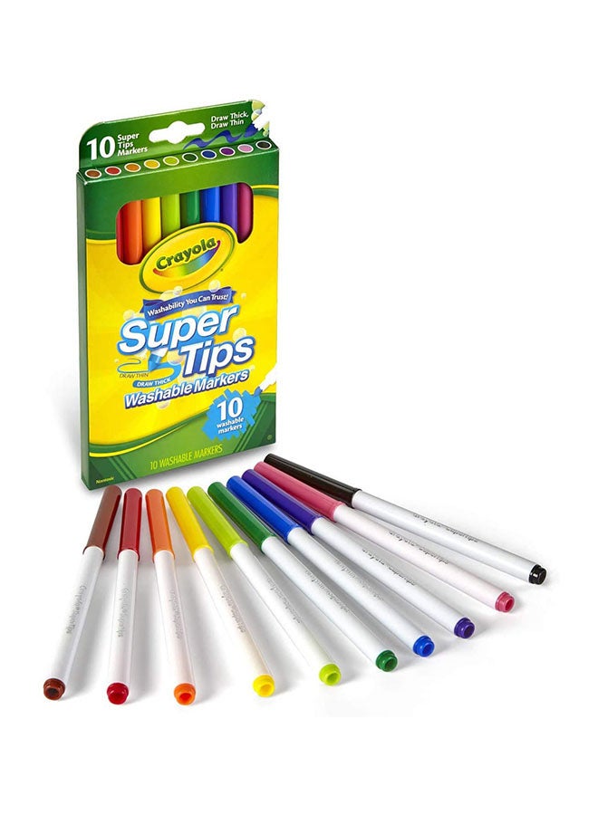 Crayola - 10 ct. Washable Super Tips Markers 1.1 x 13 x 21.2cm - Image 1