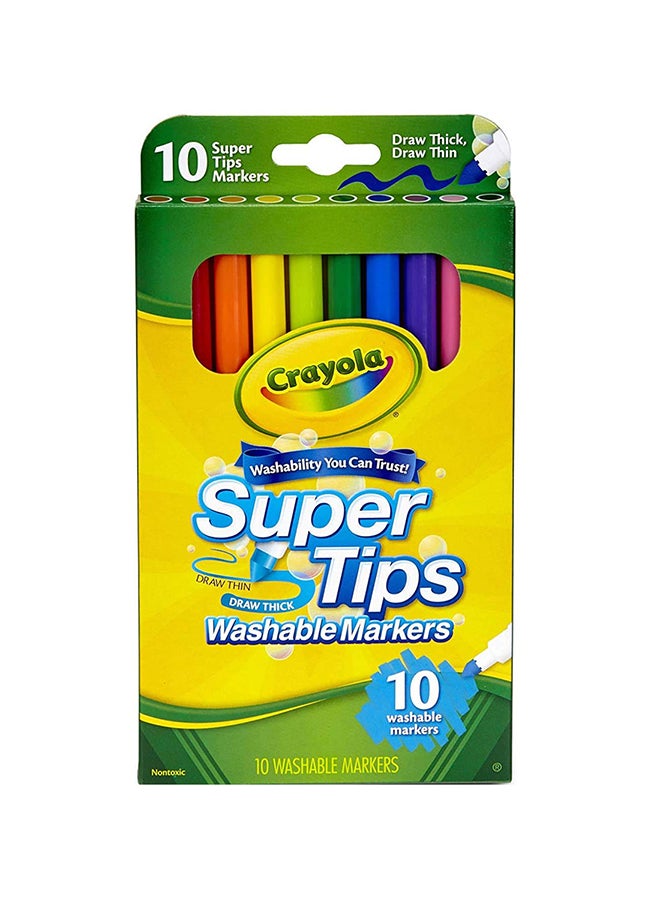 Crayola - 10 ct. Washable Super Tips Markers 1.1 x 13 x 21.2cm - Image 1