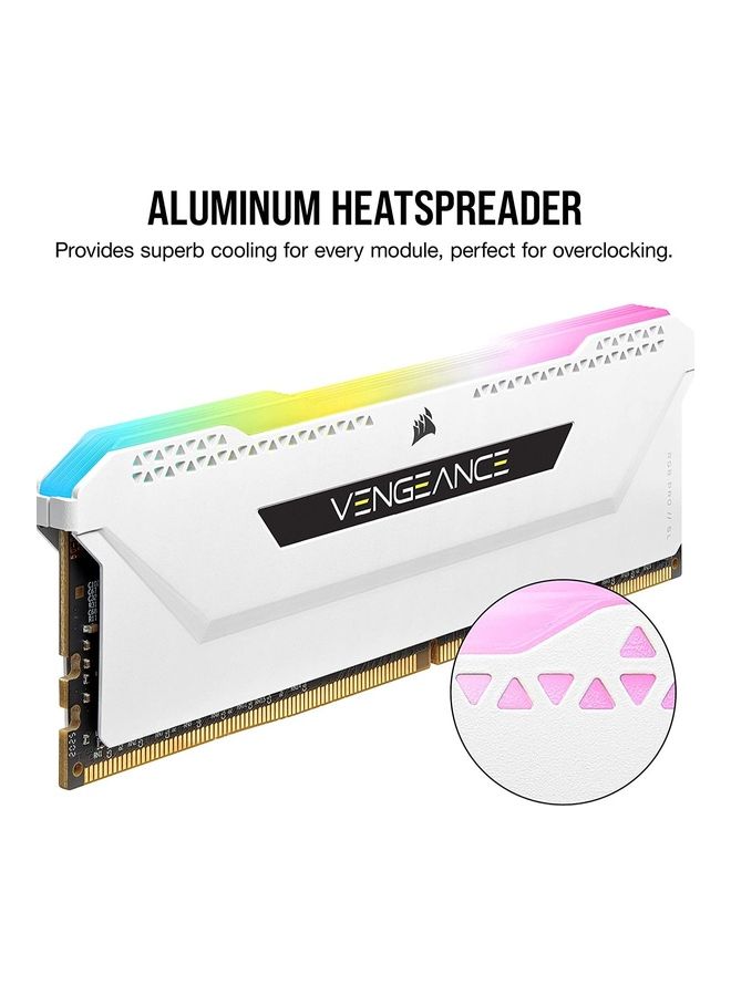 CORSAIR - Vengeance RGB Pro SL 32GB 2x16GB DDR4 3200 PC4-25600 C16 1.35V Desktop Memory White - Image 1