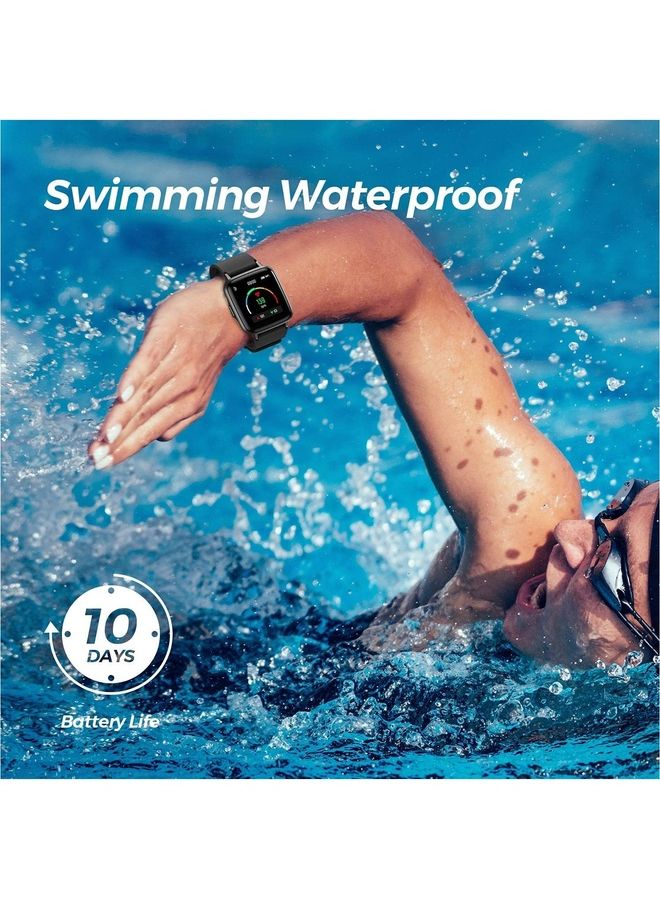 SoundPEATS - Smart Watch 1 Including Sports Modes Compatible With iPhone Android Phones Fitness Heart Rate Monitor Sleep Quality Tracker Call And Message Alert Swimming Waterproof 1.4 Inch Touch Screen Black - Image 1