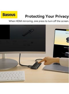 Baseus Baseus Lite Series 5-Port Type-C HUB Docking Station (Type-C to HDMI+USB3.0 * 3+PD) Black  - Image 4