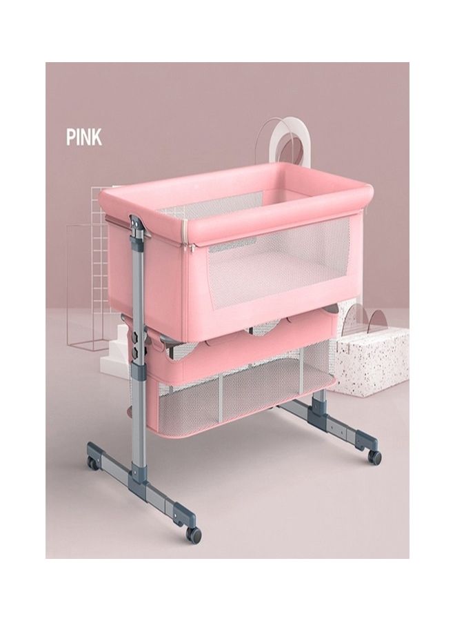 Movable Crib Foldable Height Adjustment Baby Cradle Bed - Pink 33-006-14P - v1683282717/N53403985A_4