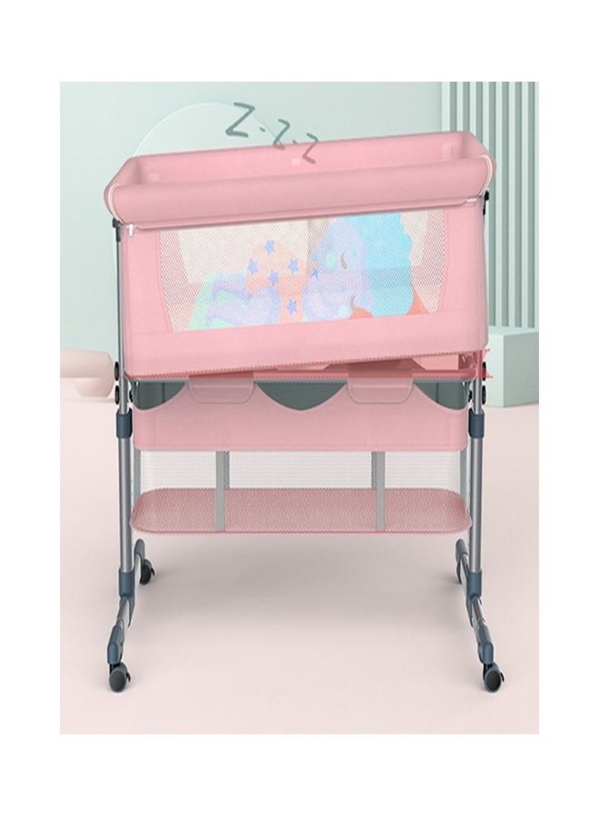 Movable Crib Foldable Height Adjustment Baby Cradle Bed - Pink 33-006-14P - v1683282717/N53403985A_6