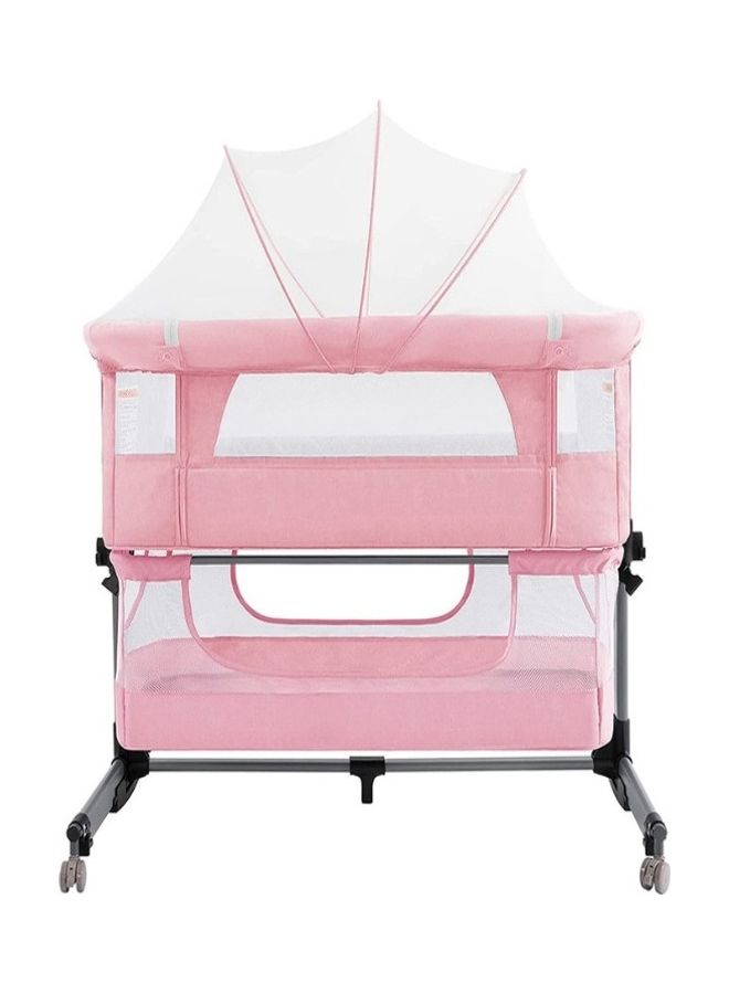 Movable Crib Foldable Height Adjustment Baby Cradle Bed - Pink 33-006-14P - v1683282717/N53403985A_7