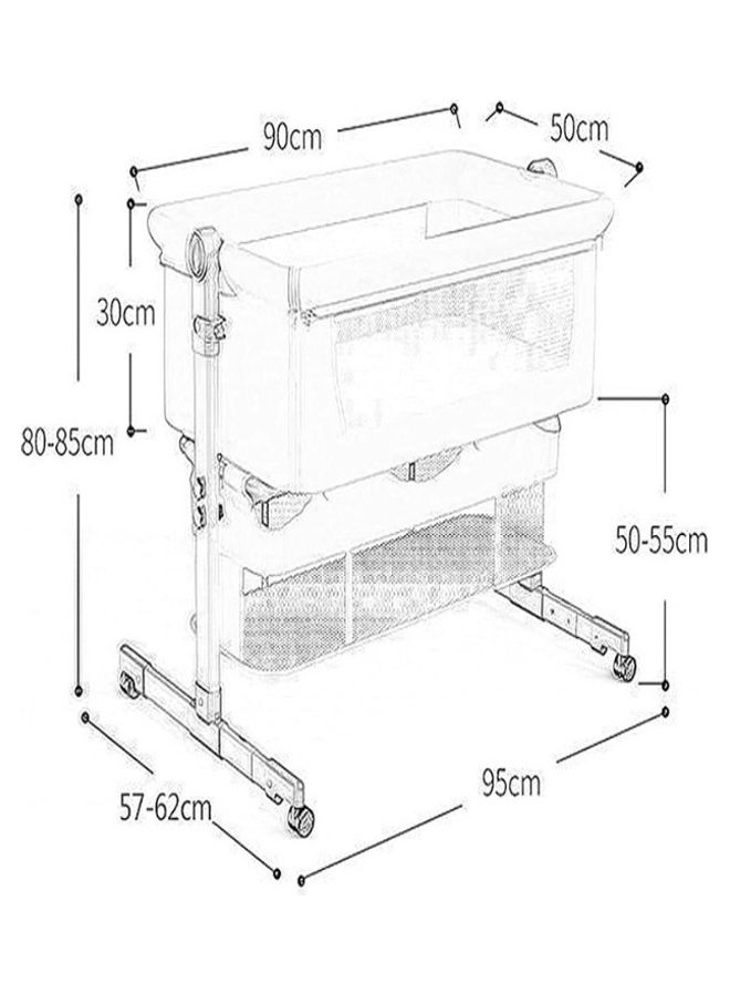 Movable Crib Foldable Height Adjustment Baby Cradle Bed - Pink 33-006-14P - v1683282717/N53403985A_8