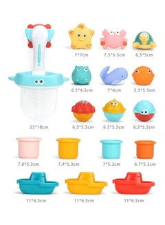 HUANGER Funny Color Water Toy Baby Bath Toys Shark Net Shower Bath Toys  - Image 3