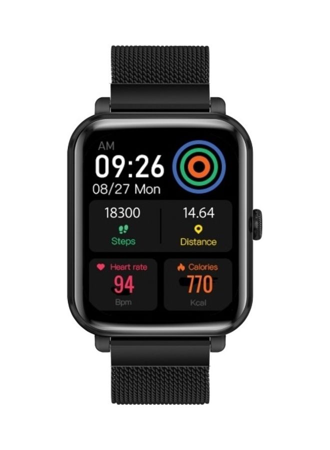 PROMATE Bluetooth 5.3 Health and Fitness Tracker with Media Storage, 1.78 AMOLED Display, 20 Day Battery Life, 37 Sports Modes and IP68 Water Resistance for iPhone 14, Galaxy S22, ProWatch-M18 BLACK  - Image 1