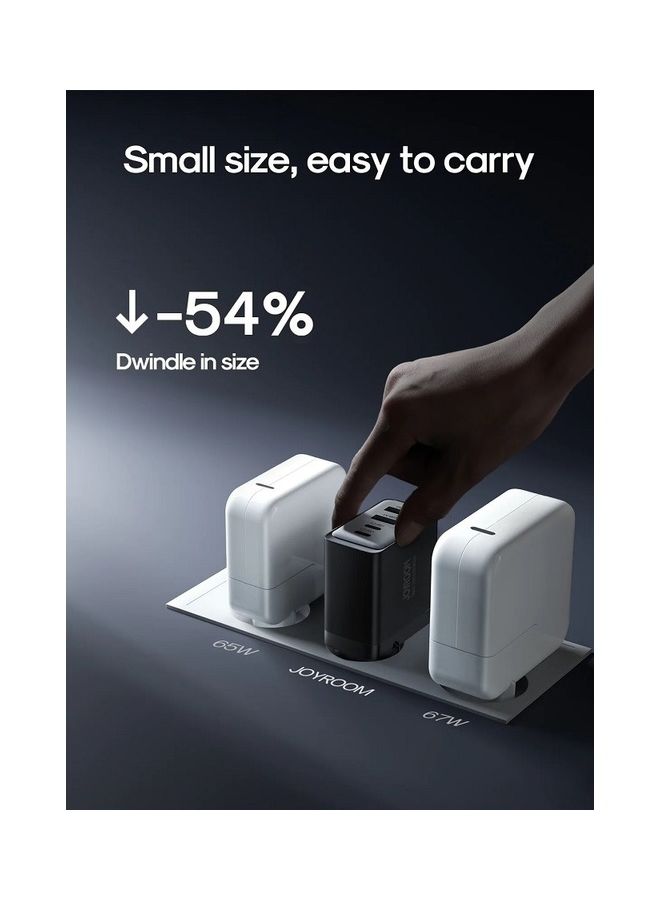 JOYROOM PD67W 4Ports GaN 2 USB C - 2 USB A Fast Charger Laptop Charging Plug TypeC Power Adapter Compatible With MacBook Pro Air iPhone14 Pro Max 14 13 iPad Pro Air GalaxyS23 Ultra Laptops Phones Black  - Image 4