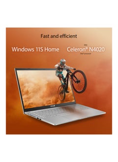 ASUS Laptop With 15.6 Inch Display, Celeron N4020 Processor/4GB RAM/128GB SSD/Intel UHD Graphics 600/Windows 11 Home + MS Office 1 Year 365 Arabic Transparent Silver  - Image 2