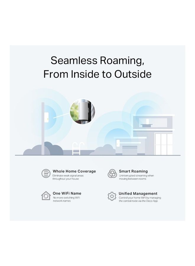 TP-LINK - Deco Outdoor Mesh Wi-Fi (Deco X50-Outdoor), AX3000 Dual Band Wi-Fi 6 Mesh, 2 Gigabit PoE Ports, 802.3at PoE+, Weatherproof, Works with All Deco Mesh Wi-Fi White - Image 1