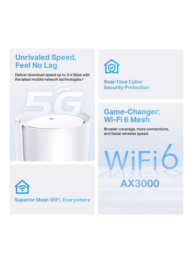 TP-LINK - Deco X50 5G AX3000 Whole Home Mesh Wi-Fi 6 Gateway White - Image 1