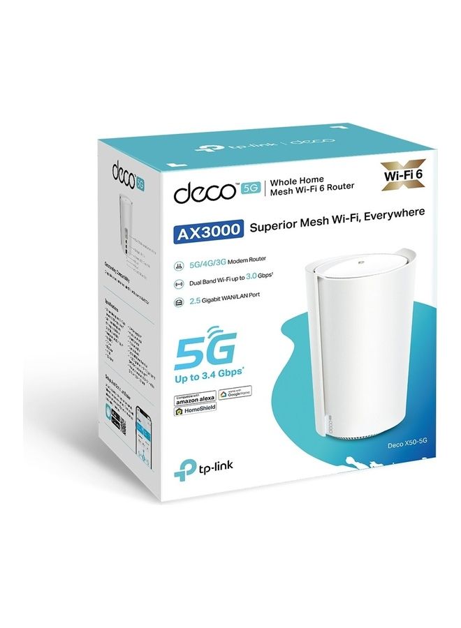 TP-LINK - Deco X50 5G AX3000 Whole Home Mesh Wi-Fi 6 Gateway White - Image 1