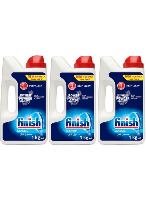 Pack Of 3 Dishwasher Regular Powder 1kg