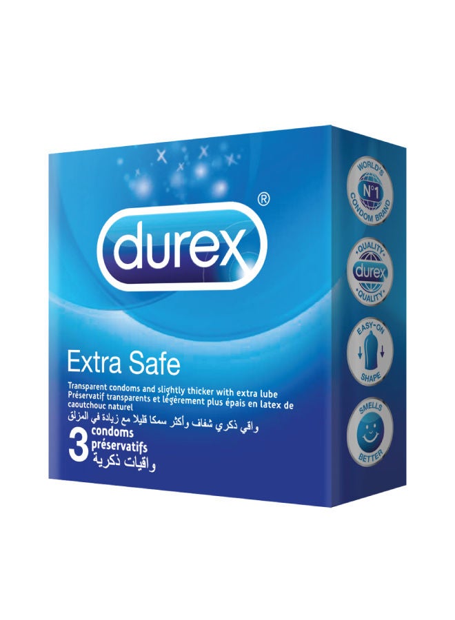Durex - Pack Of 3 Extra Safe Condoms - Image 1