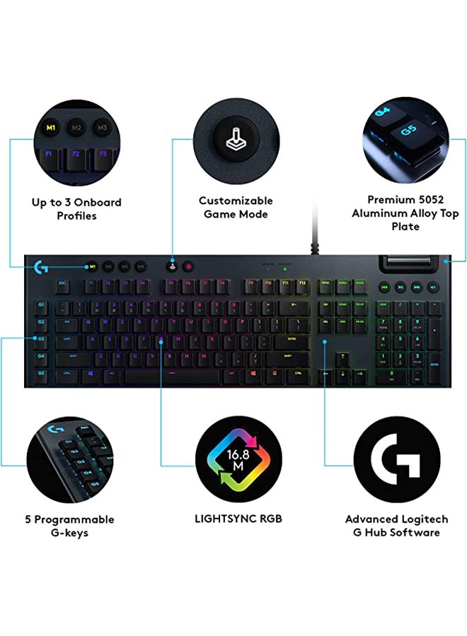 لوجيتيك - لوحة مفاتيح الألعاب G815 Lightsync RGB الخطية الكربونية الميكانيكية - Image 1