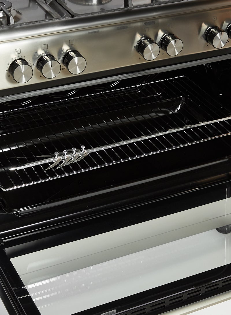أدميرال 60 * 90 Gas Cooker Cast Iron Pan Support Full Safety Button Ignition 1 Year Warranty ADGC9060SF Silver  - Image 5