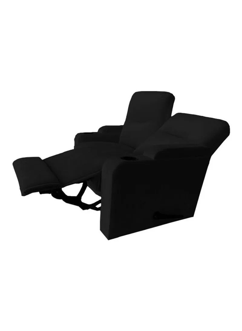 REGAL IN HOUSE Double Classic Cinematic Recliner Chair With Controllable Back Black 150x95x80cm - Image 3