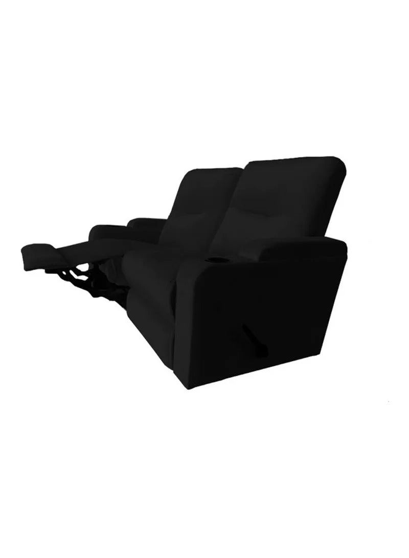 REGAL IN HOUSE Double Classic Cinematic Recliner Chair With Controllable Back Black 150x95x80cm - Image 5