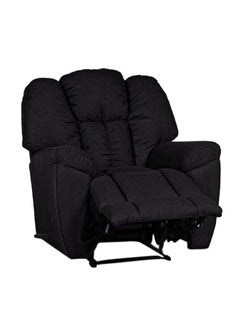 PENHALIGON'S Linen Upholstered Rocking and Rotating Recliner Chair With Bed Mode Black 90x100x80cm  - Image 1