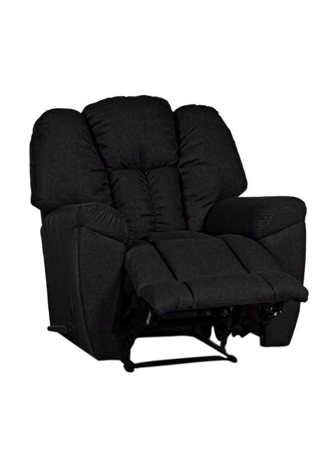 PENHALIGON'S - Linen Upholstered Rocking and Rotating Recliner Chair With Bed Mode Black 90x100x80cm - Image 1