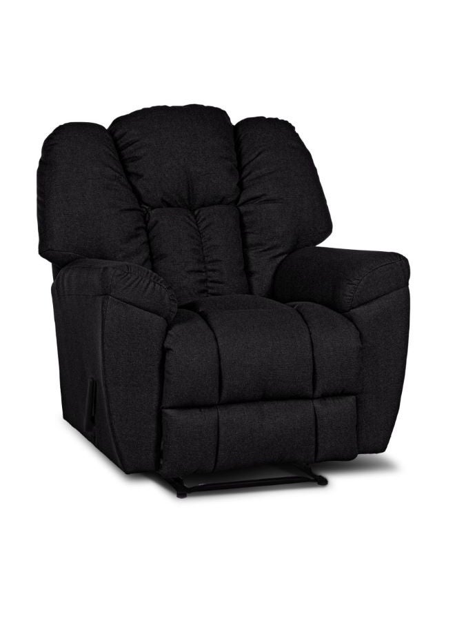 PENHALIGON'S - Linen Upholstered Rocking and Rotating Recliner Chair With Bed Mode Black 90x100x80cm - Image 1