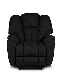 PENHALIGON'S Linen Upholstered Rocking and Rotating Recliner Chair With Bed Mode Black 90x100x80cm  - Image 3