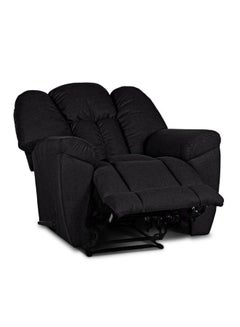 PENHALIGON'S Linen Upholstered Rocking and Rotating Recliner Chair With Bed Mode Black 90x100x80cm  - Image 4
