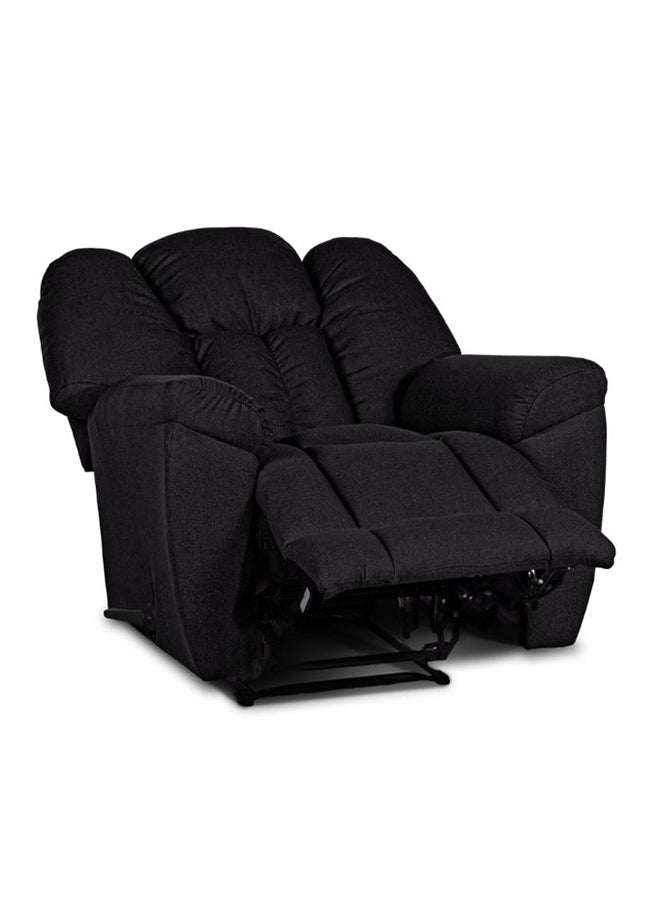 PENHALIGON'S - Linen Upholstered Rocking and Rotating Recliner Chair With Bed Mode Black 90x100x80cm - Image 1