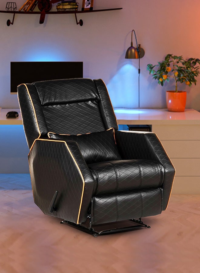 Rocking Gaming Recliner With Controllable And Cushion Backrest Black 85x100x75cm - v1683575814/N50658360A_13